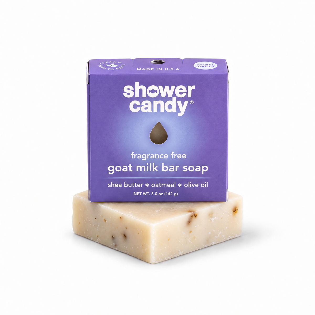 Shower Candy fragrance-free goat milk soap bar