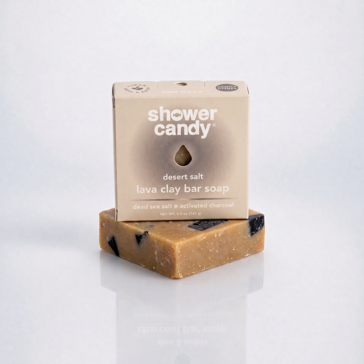 Desert Salt Lava Clay body wash bar by Shower Candy. 