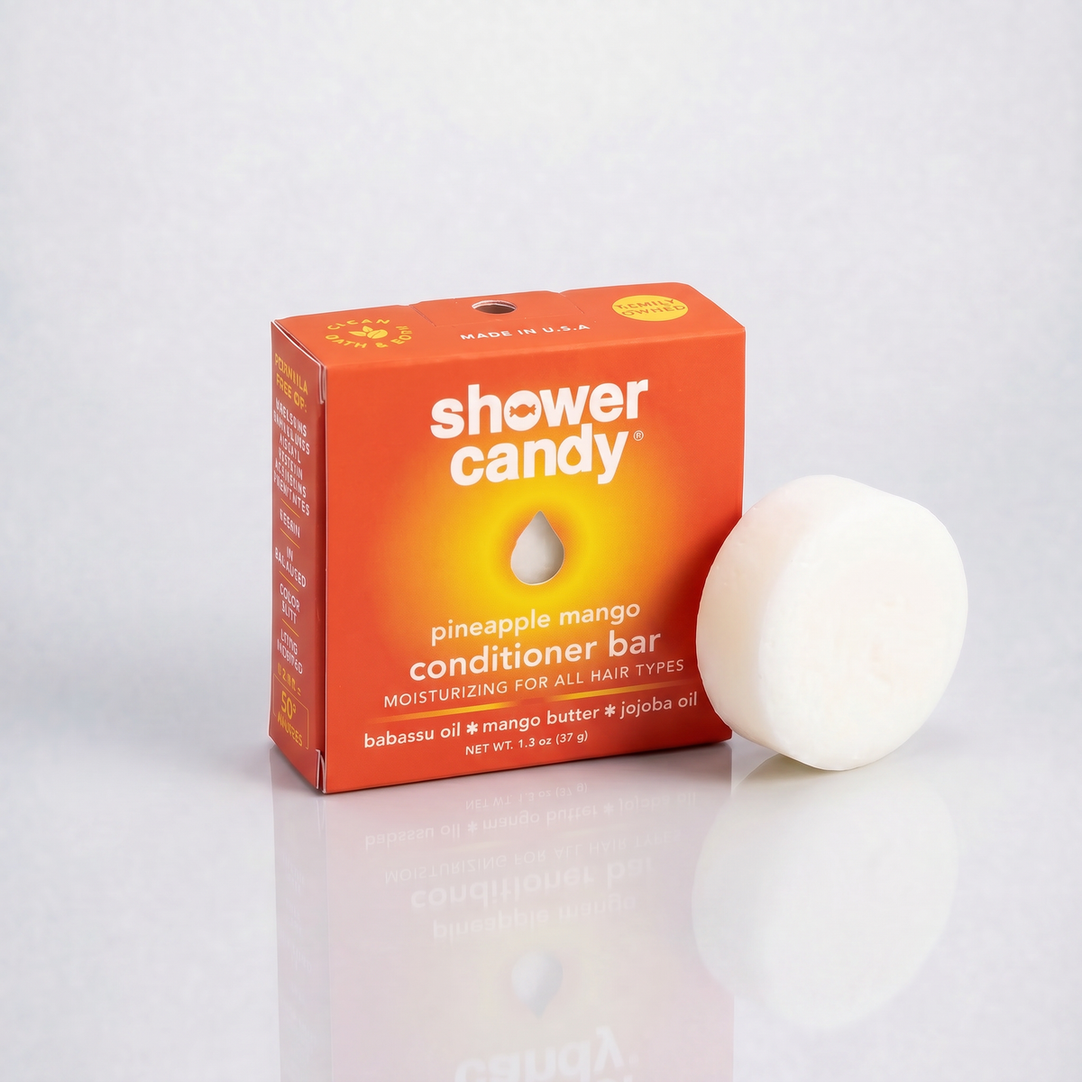 Pineapple Mango solid conditioner bar in Shower Candy box