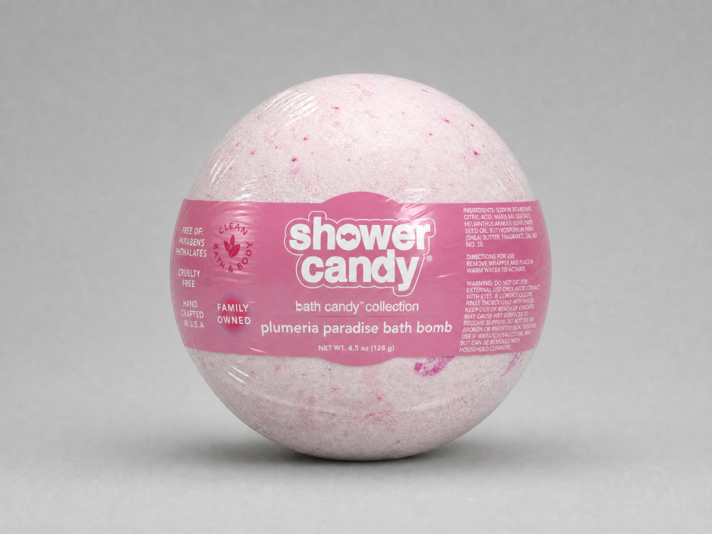Bath Candy Plumeria Paradise bath bomb by Shower Candy