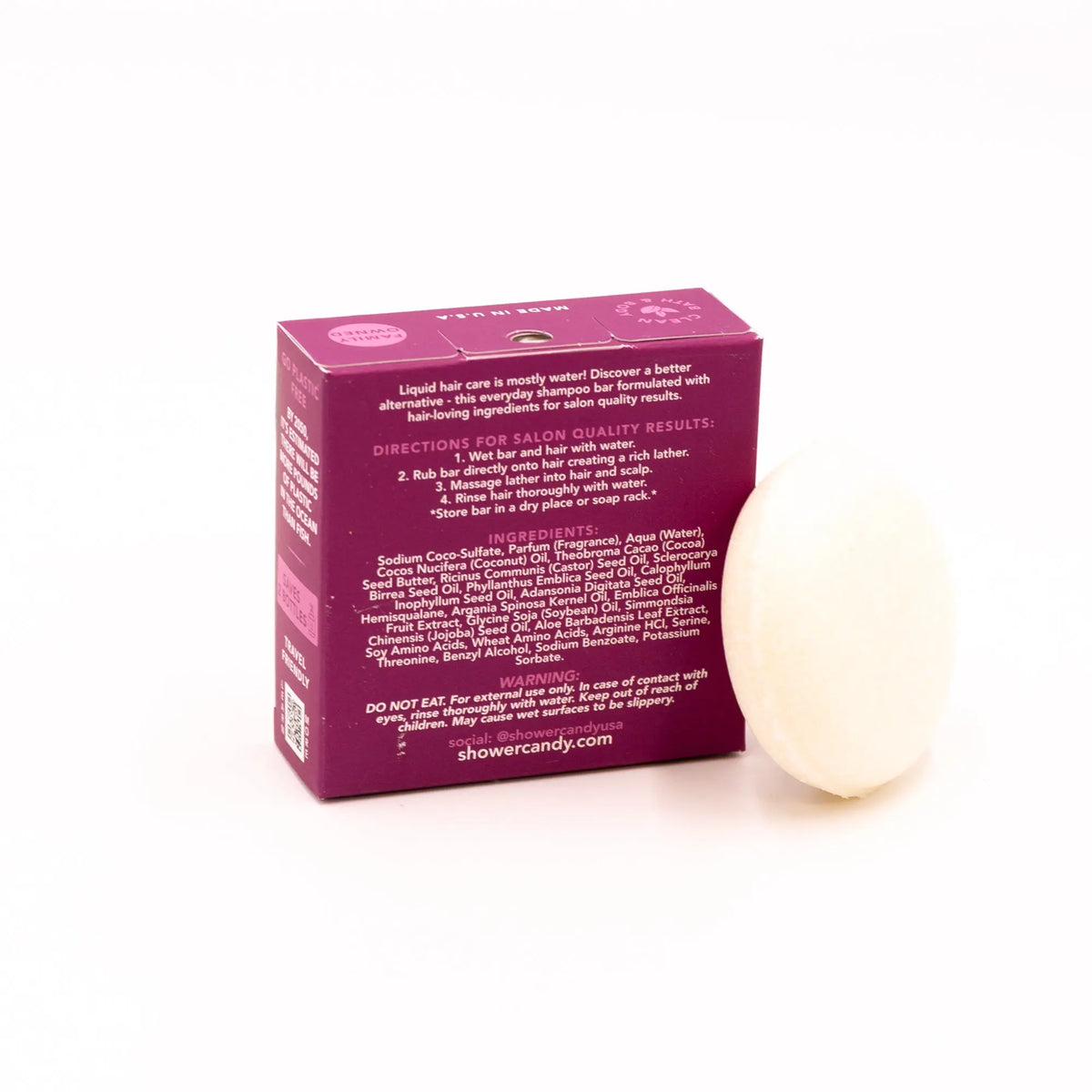 Argan Oil Bamboo Shampoo Bar – Smoothing Solid Shampoo for Frizzy and Curly Hair SHOWER CANDY