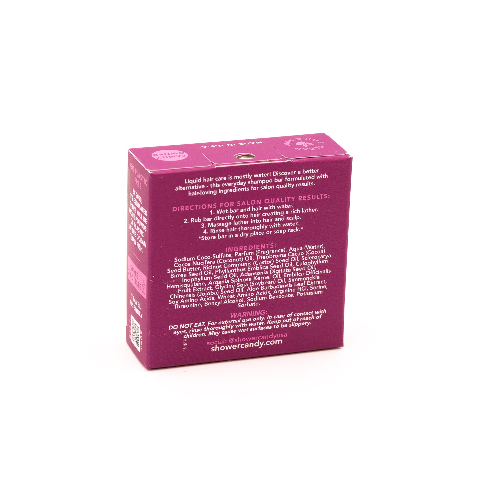 Shower Candy Argan Oil Bamboo Shampoo Bar – Smoothing Solid Shampoo for Frizzy and Curly Hair