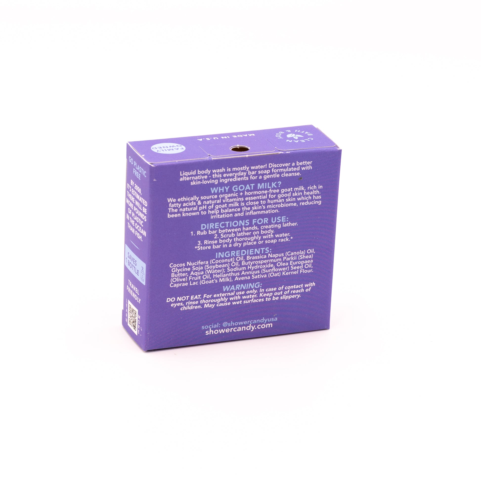 Shower Candy Fragrance Free Goat Milk Bar Soap – Gentle Hydrating Cleanse