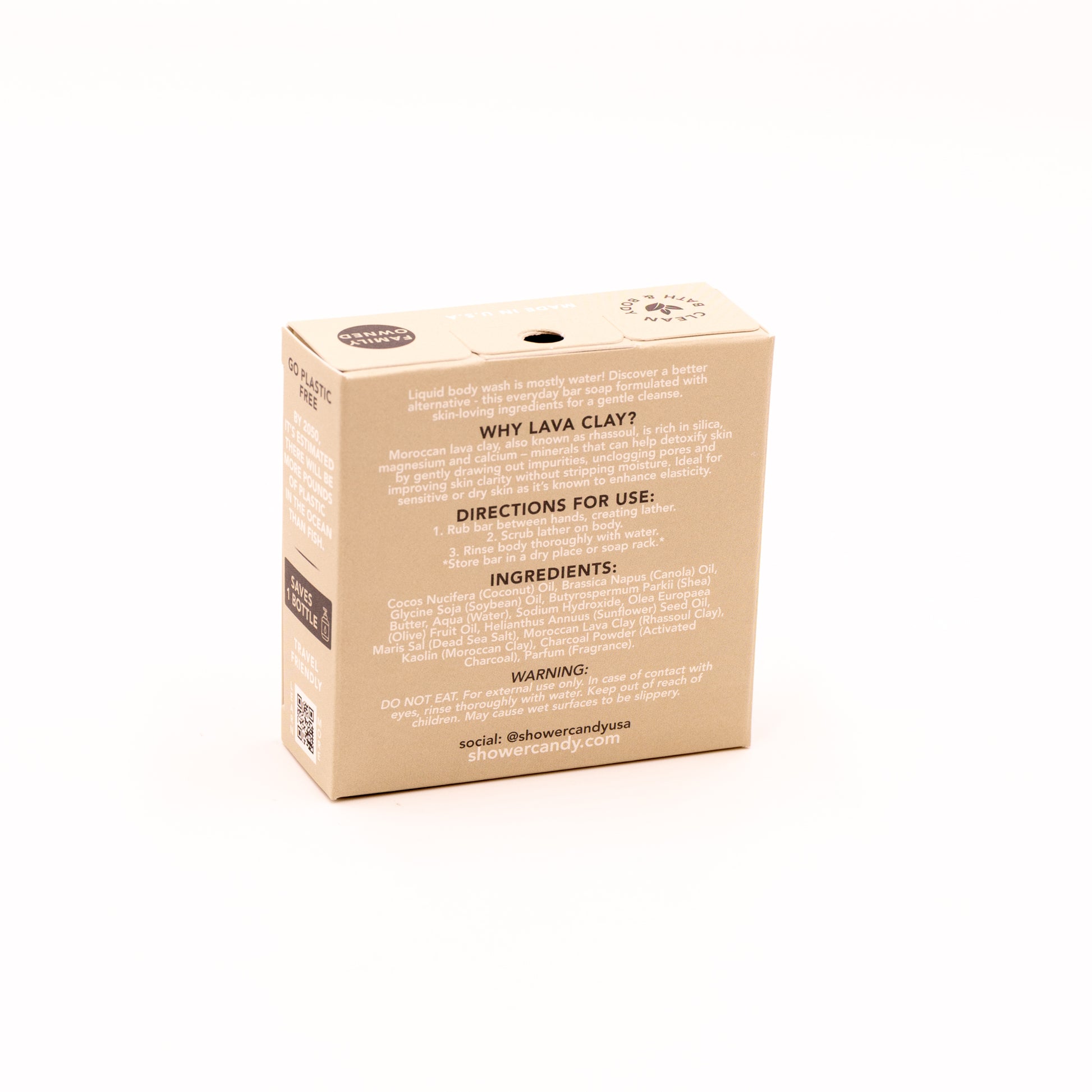 Shower Candy Desert Salt Body Wash Bar – Detox with Lava Clay & Minerals