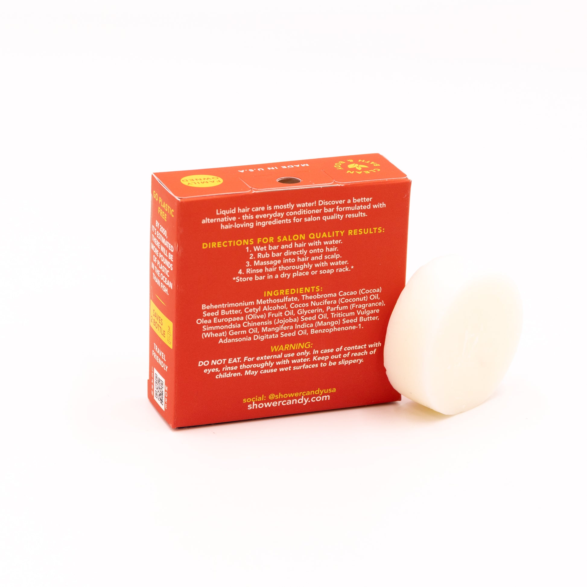 Shower Candy Pineapple Mango Conditioner Bar – Moisturizing for All Hair Types