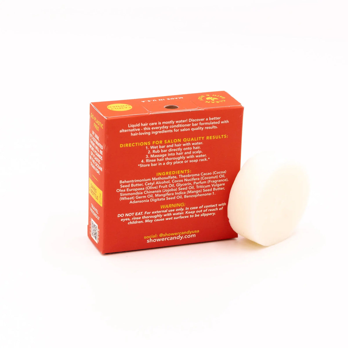 Shower Candy Pineapple Mango Conditioner Bar – Moisturizing Solid Conditioner for All Hair Types SHOWER CANDY