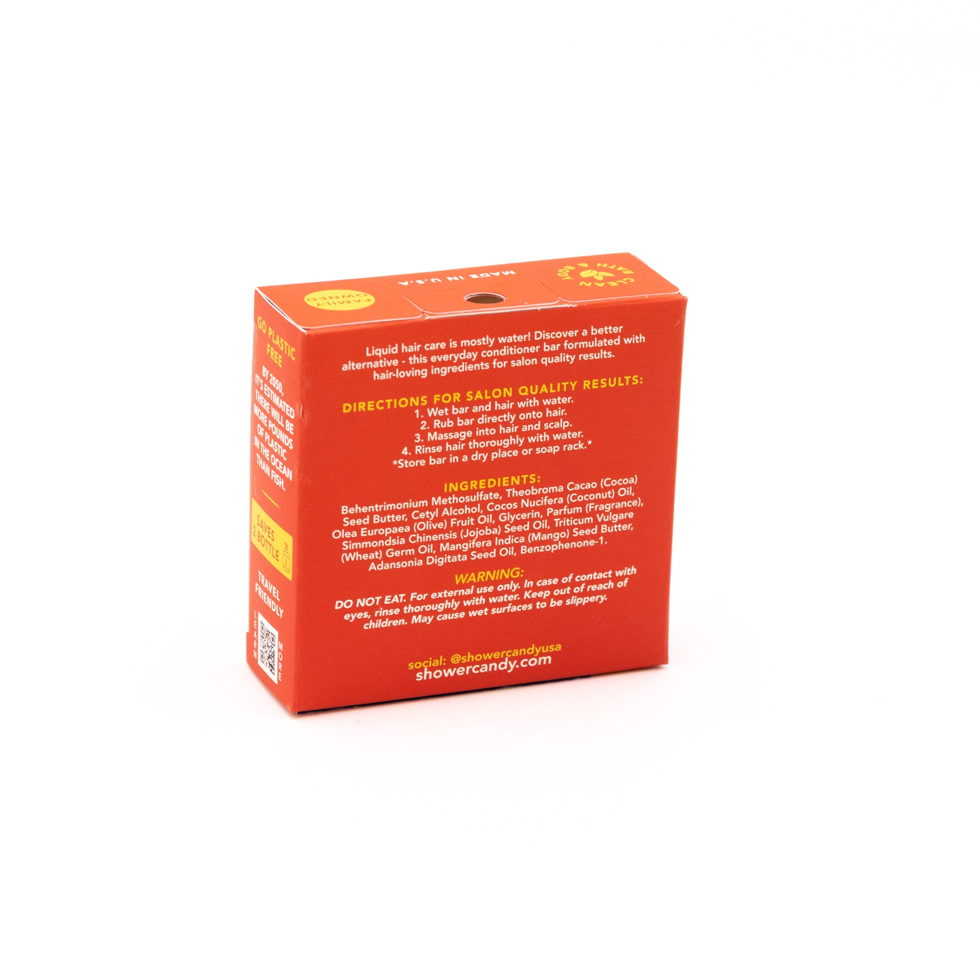 Shower Candy Pineapple Mango Conditioner Bar – Moisturizing for All Hair Types